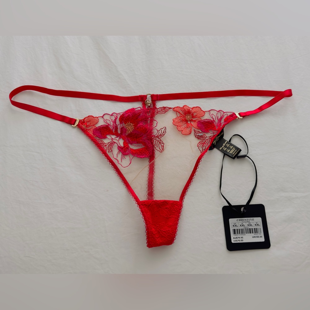 Honey Birdette Red Christine Thong NWT - XXL